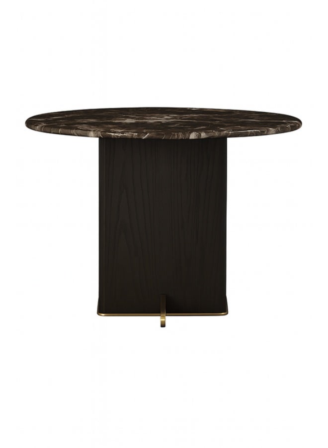 YI ONE Corner Table – Round Black Marble Top with Black Wooden Legs, Modern Side Table for Sofa Corner, Bedroom & Living Room Décor - Image 2