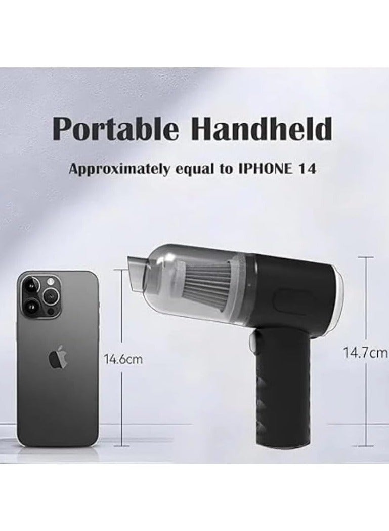 3 in 1 Portable Vacuum Cleaner Duster Blower Air Pump Wireless Handheld Clean Microscopic dust Like Car, Home,Computer, Laptop, Flower, Mirror Vehicle Interior Cleaner - Image 3