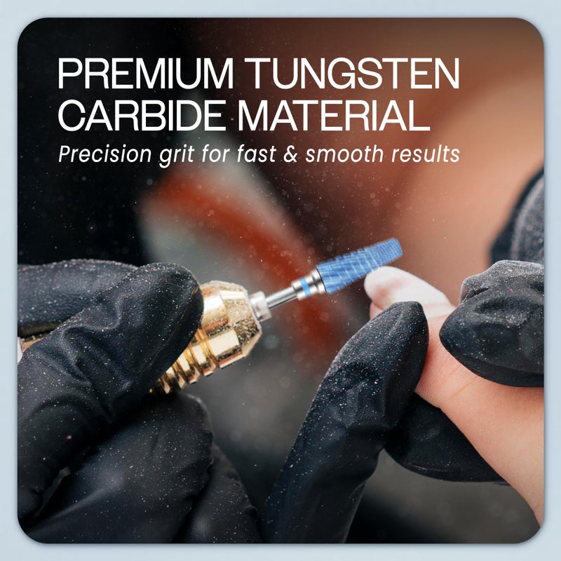 PANA 5-in-1 Pro Upgraded Multi-Function Drill Bit 3/32" Shank Size - (Blue, 2X Coarse to 2X Fine) - Mix Size Tungsten Drill Bit Fast Remove Acrylic Hard Gel Nail for Manicure Pedicure - Image 5