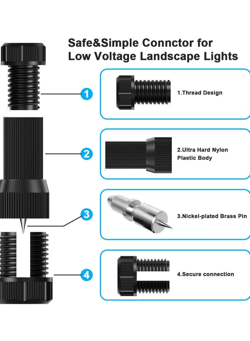 Captaintech Low Voltage Wire Connectors AC 13V, Waterproof Landscape Lighting Connectors for 12/2 14/2 Gauge Cable, Ideal for Outdoor Path Lights, Spotlights, In-Ground Lights(Set of 10) - Image 2