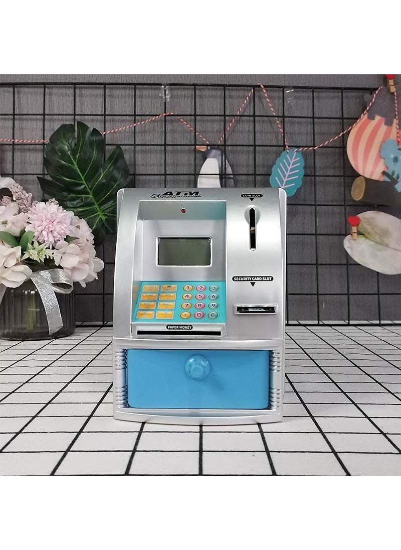 English atm atm piggy bank password smart live voice Teller Machine New Piggy Bank cross border English silver blue