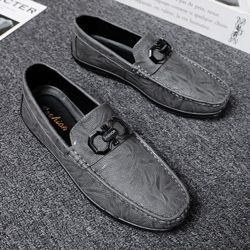 Doug Shoes Men'S Autumn And Spring 2023 New British Men'S Casual Small Leather Shoes God Boy Lazy One-Pedal Fashionable Shoes - Image 2