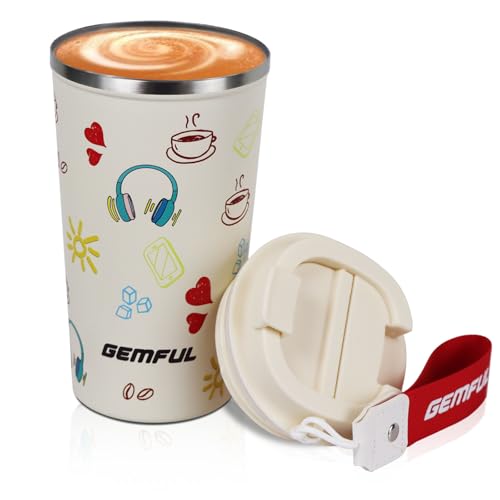 GEMFUL Spill Proof Leak Proof Coffee Travel Mug 17oz Stainless Steel Vacuum Insulated Tumbler with Secure Lid Reusable Hot Cold Portable Cup for Commute Office Car - Image 1