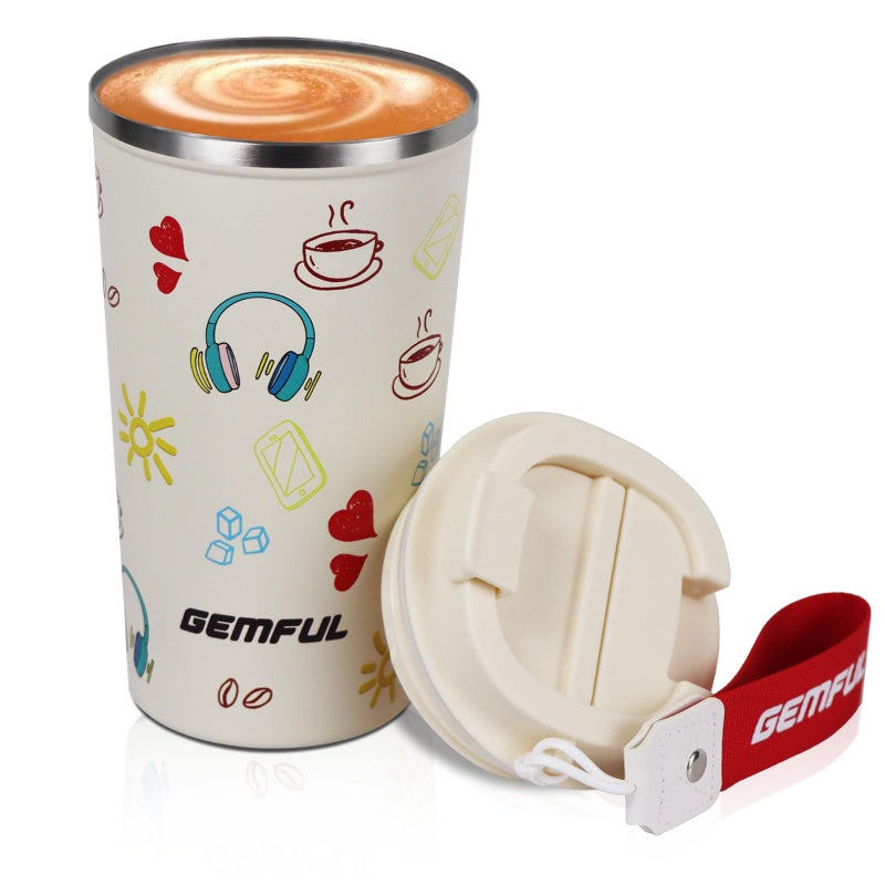 GEMFUL Spill Proof Leak Proof Coffee Travel Mug 17oz Stainless Steel Vacuum Insulated Tumbler with Secure Lid Reusable Hot Cold Portable Cup for Commute Office Car - Image 2