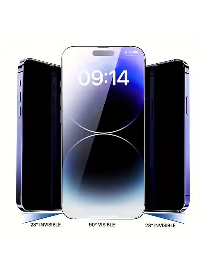 حامي شاشة iPhone 16 Plus المضاد للتجسس والزجاج المقوى للخصوصية باللون الأسود - Image 3