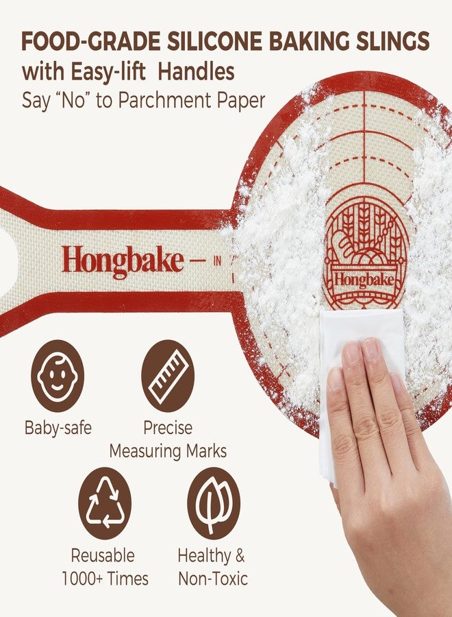 HONGBAKE طقم قوالب كيك دائرية من هونغبيك مقاس 8 بوصات للخبز مع قطعتين من حصائر الخبز المصنوعة من السيليكون، طقم قوالب كيك دائرية غير لاصقة مكون من قطعتين، قالب كيك ذو طبقات أعمق بمقدار 2.5 بوصة للفرن، قالب تشيز كيك، متعدد الاستخدامات، ذهبي اللون - Image 3
