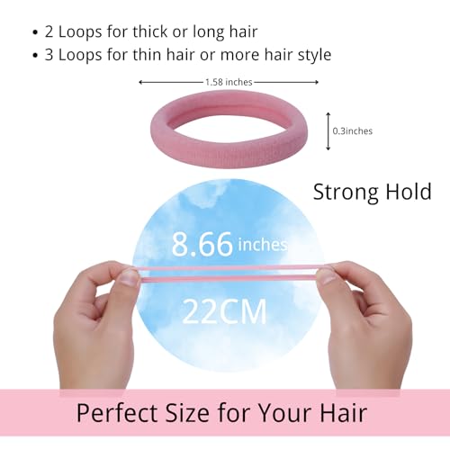LuSeren 120PCS Colorful Hair Ties for Women – Soft Seamless Nylon Ponytail Holders, No Damage Fabric Hair Elastics for Thick Hair & Daily Matching - Image 2