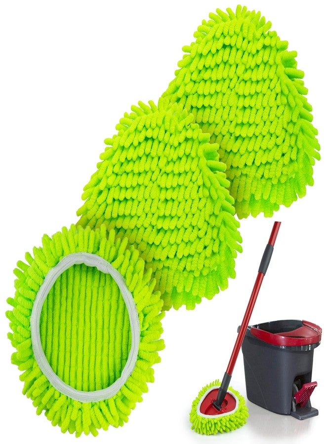 Ucoolbe Spin Mop Heads Replacements for Ocedar Easywring 1-Tank System, Microfiber Chenille Mop Pads Spin Mop Refill for Dry & Wet Use, 3 Pack - Image 1
