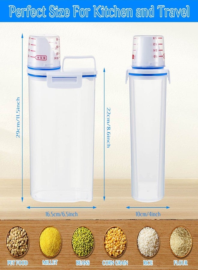 Suclain 6 Pcs Rice Airtight Storage Container 3 to 5Lbs with Pour Spout,Measuring Cup Food Storage Holder Dispenser for Oatmeal Flour Grain & Pet Cat Dog Food Container - Image 2