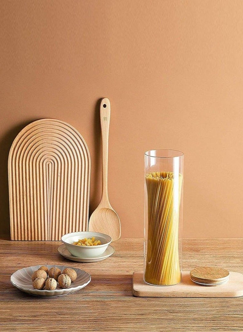 Single Large Borosilicate Glass Storage Jars 1100ML – Airtight Bamboo Lid Food Containers for Pasta, Spaghetti, Noodles, Rice, Grains, Coffee, Tea, Sugar – Clear Glass Canisters for Kitchen Pantry Organization & Food Storage  - Image 5