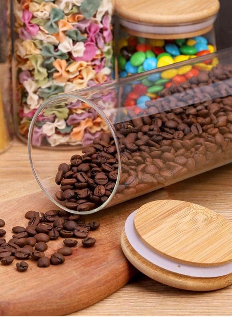 Single Large Borosilicate Glass Storage Jars 1100ML – Airtight Bamboo Lid Food Containers for Pasta, Spaghetti, Noodles, Rice, Grains, Coffee, Tea, Sugar – Clear Glass Canisters for Kitchen Pantry Organization & Food Storage  - Image 4