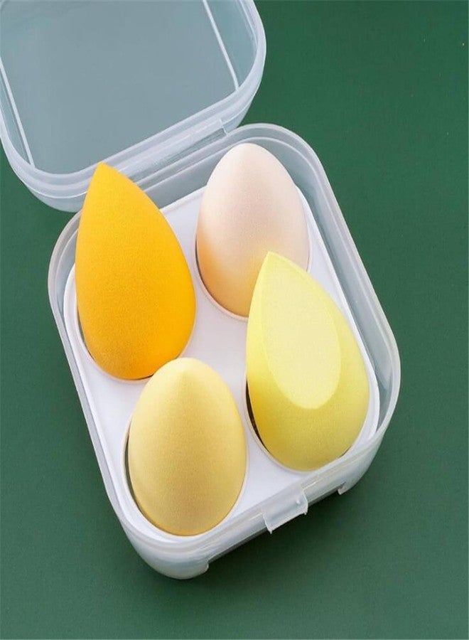 LOTSPEK Beauty Blender Sponge in A Storage Box,Makeup Cosmetic Puff Makeup Sponge With Storage Box Foundation Powder Sponge Beauty Tools Women Makeup Accessories (4 Pcs IN BOX, Multicolour) - Image 1