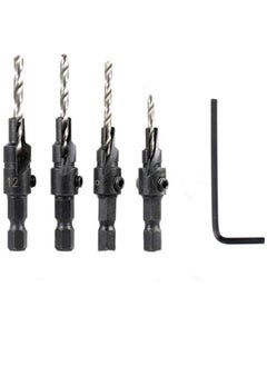 SYOSI Wood Countersink Drill Bit Set Boring Counterbore Chamfer Bore Hole Cutter HSS Countersink Drill Bit Quick Change Hex Shank Screw Chamfer Counter for Woodworking