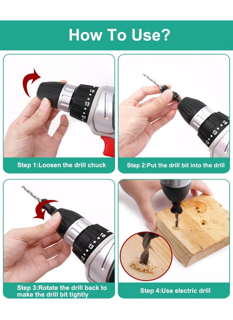 SYOSI - SYOSI Wood Countersink Drill Bit Set Boring Counterbore Chamfer Bore Hole Cutter HSS Countersink Drill Bit Quick Change Hex Shank Screw Chamfer Counter for Woodworking - Image 1