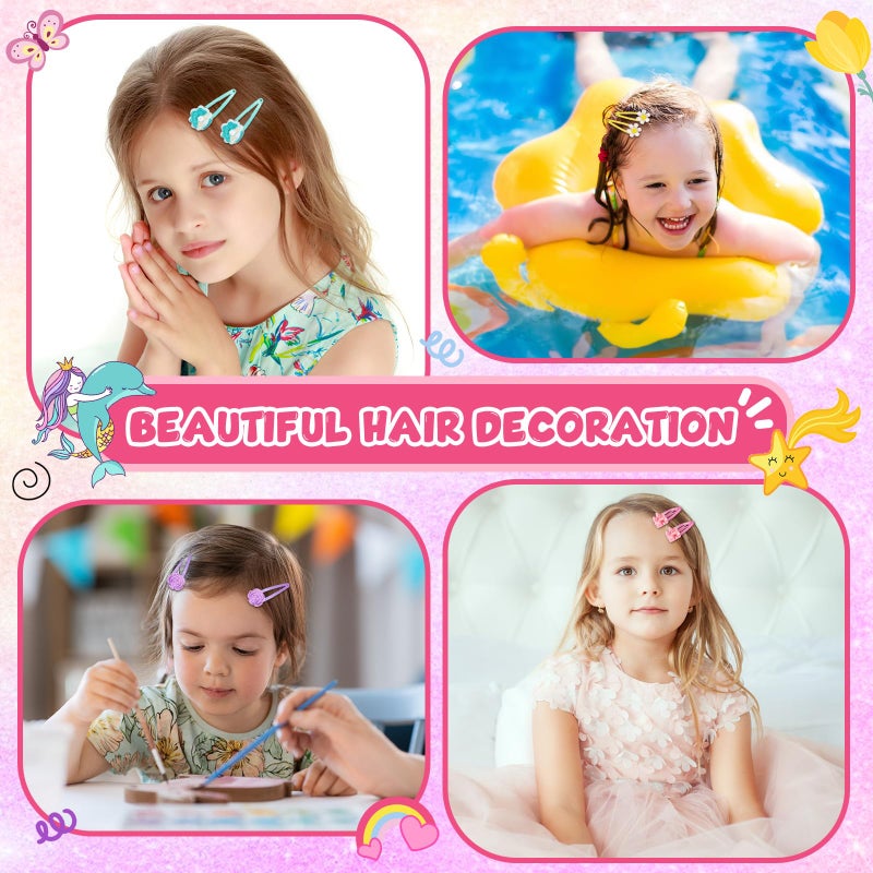Hanaive 48 Pcs Hair Clips Cute Metal Animal Fruit Clips Butterfly Snap Barrettes Mermaid Hair Pins Accessories for Toddlers Stocking Stuffers Christmas Birthday Party Gifts - Image 5