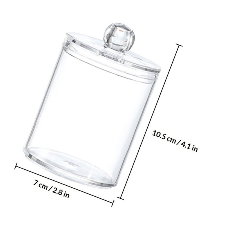 4 قطع برطمان أعواد قطنية بغطاء لحفظ مستحضرات التجميل من الغبار لحوض الاستحمام والسفر - Image 3