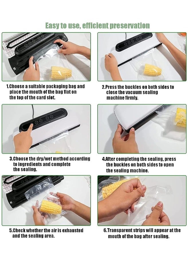 Vacuum Sealer Machine, Automatic Sealer Machine with Dry/Wet Vac&Seal/Seal Only/Spot Pumping Modes, Automatic Heat Sealing for Food Packaging and Freshness Preservation Storage Saver  - Image 5