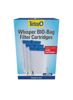 تترا خراطيش فلتر Whisper Bio-Bag لأحواض السمك - جاهزة للاستخدام باللون الأزرق، كبيرة، 3 قطع (عبوة من قطعة واحدة)  - Image 1