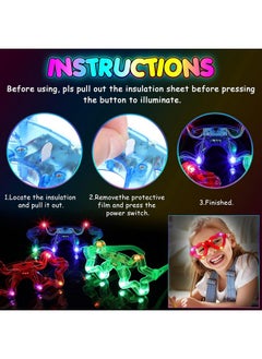 Wizme Wizme Flashing LED Light Up Goggles Glasses Toy Party Blinking LED Light Glasses Party Sunglasses Flashing Goggles for Kids Birthday Theme Costume Return Gift Items (Set of 18)  - Image 2