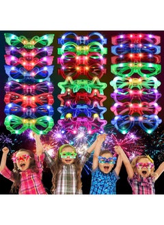 Wizme Wizme Flashing LED Light Up Goggles Glasses Toy Party Blinking LED Light Glasses Party Sunglasses Flashing Goggles for Kids Birthday Theme Costume Return Gift Items (Set of 18)  - Image 1