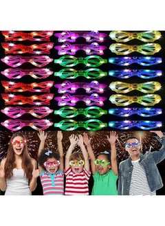 Wizme Wizme Flashing LED Light Up Goggles Glasses Toy Party Blinking LED Light Glasses Party Sunglasses Flashing Goggles for Kids Birthday Theme Costume Return Gift Items (Set of 18)  - Image 3