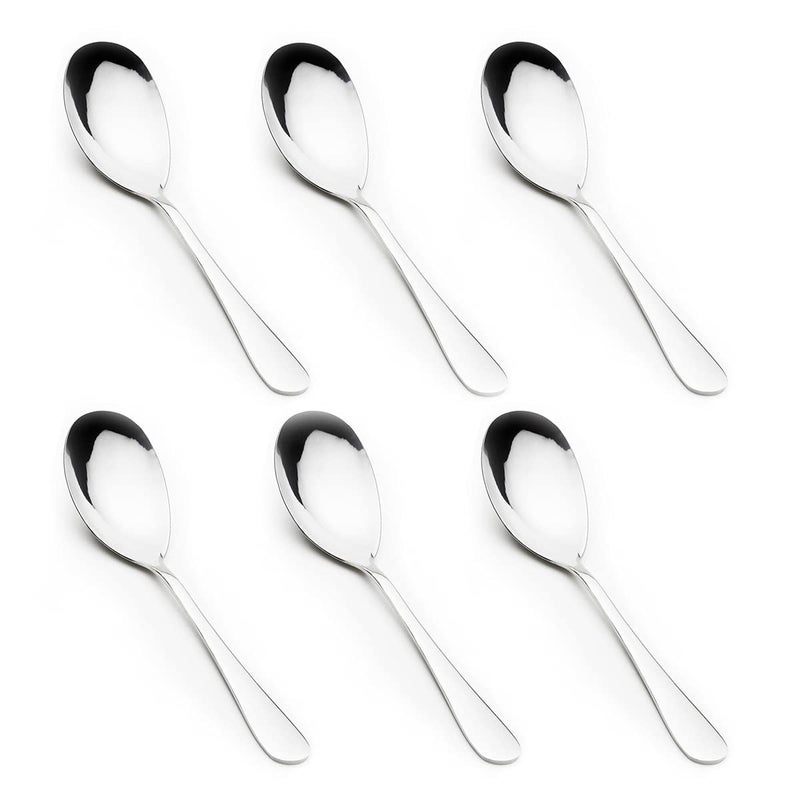 6 PCS Buffet Serving Spoons Stainless Steel Tablespoons for Banquet Service Large Spoon Set for Cooking Baking Stirring Mixing Silverware for Parties Soup Tablespoon Restaurant Catering Supplies