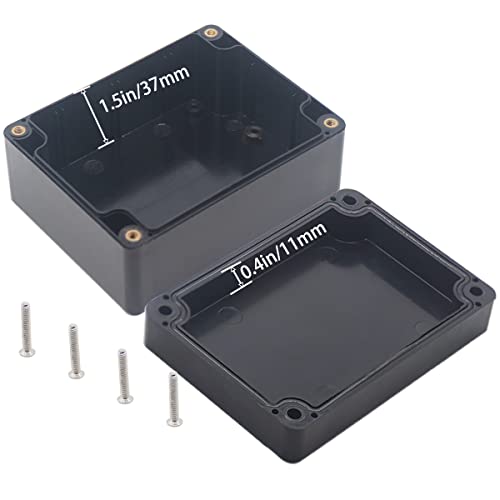 YETLEBOX Watertight Junction Box, IP67 Waterproof Project Box Durable ABS Plastic Electronic Enclosure Case for DIY Electrical Project Black 4.53" x 3.54" x 2.17"(115 x 90 x 55 mm) 2Pcs - Image 4