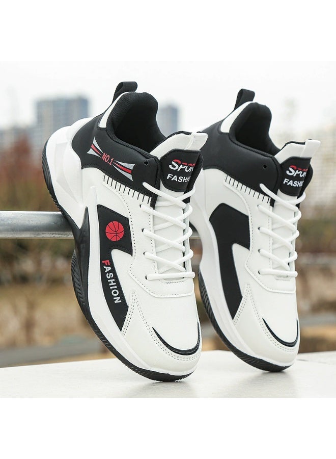 Men's Lace-up Chunky Sneakers, Athletic Shoes, Shock Absorbing And Breathable Shoes For Running Basketball Workout Gym