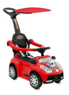 Lovely Baby Lovely Baby Push Ride-On Car for Kids LB 7836HC with Music & Lights,Push handle bar & Sunshade Canopy, Safety Bracket – Ideal for Toddlers up to 3 Years - Red  - Image 1