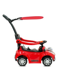 Lovely Baby Lovely Baby Push Ride-On Car for Kids LB 7836HC with Music & Lights,Push handle bar & Sunshade Canopy, Safety Bracket – Ideal for Toddlers up to 3 Years - Red  - Image 2