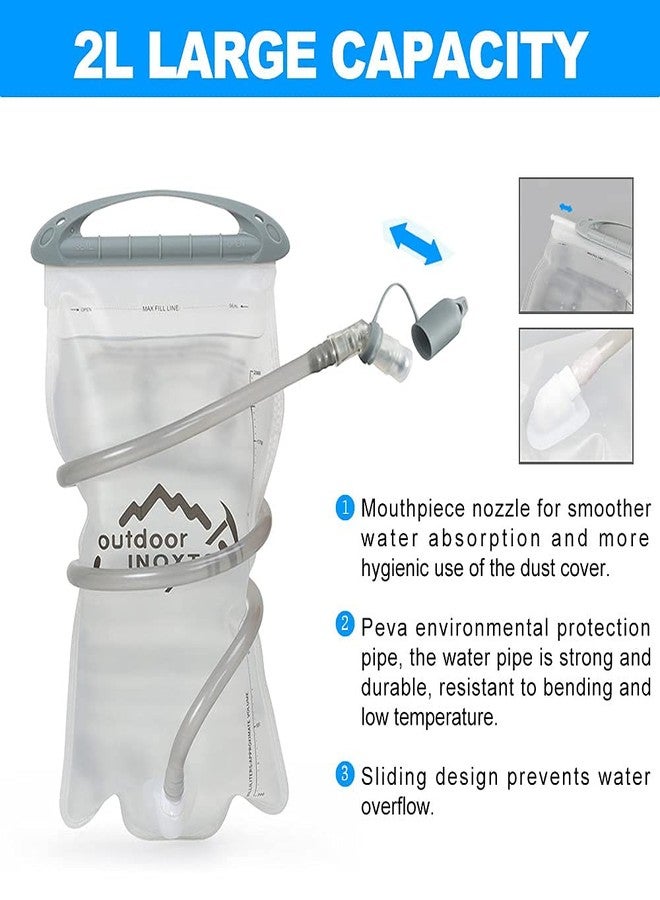 INOXTO Hydration Pack Backpack，18L Hydration Pack Lightweight Water Backpack with 2L Water Bladder Bag Daypack for Hiking Running Cycling Camping for Women Men Kids (Blue) - Image 4