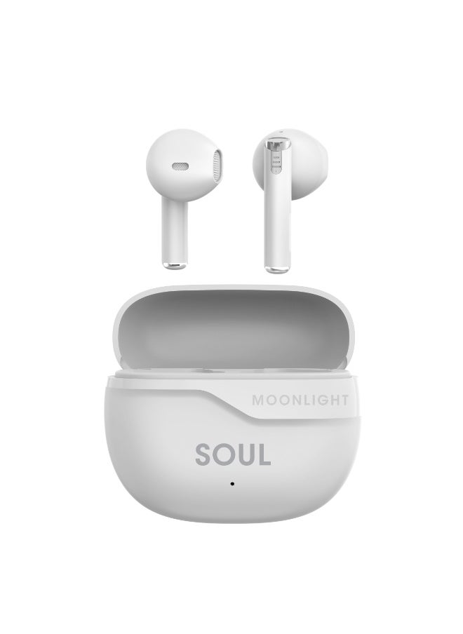 Xcell Xcell Soul16 True Wireless Earbuds | Bluetooth 5.3, Deep Bass, Smart Touch Controls | 12H Playtime + 100H Standby | TWS with Mic for iOS/Android/Huawei/Laptop | Lightweight, Noise Isolating - White  - Image 1