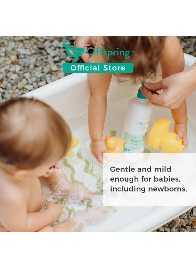 Offspring Organic Gentle Head-To-Toe Wash 500ml Organic Baby Hair & Body Wash with Aloe Vera, Calendula & Chamomile - Image 4