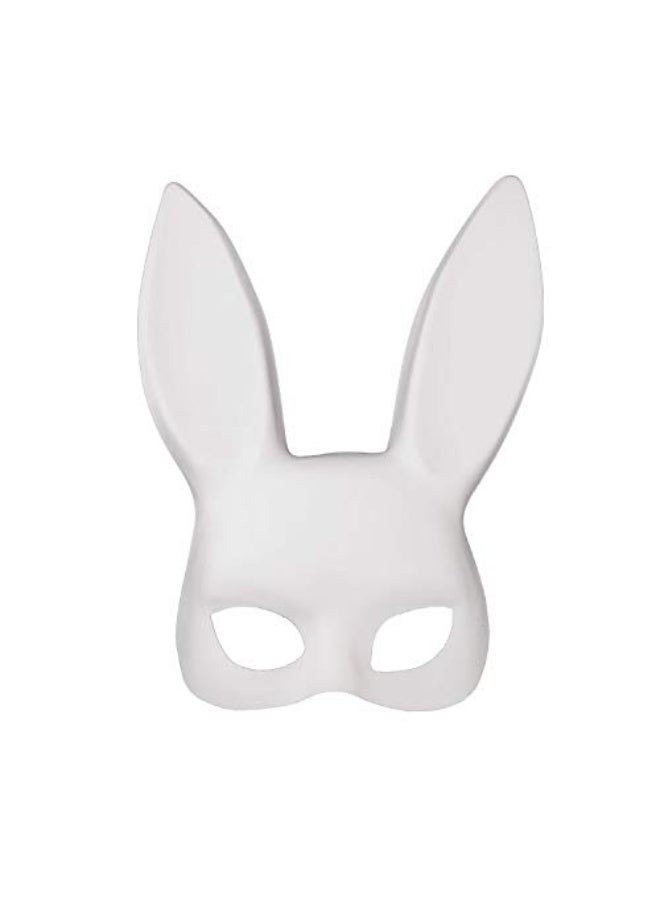 Soochat White Bunny Mask Masquerade Rabbit Mask Bunny Half Mask for Birthday Party Easter Halloween Costume Accessory - Image 1