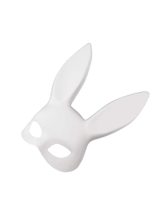 Soochat White Bunny Mask Masquerade Rabbit Mask Bunny Half Mask for Birthday Party Easter Halloween Costume Accessory - Image 3