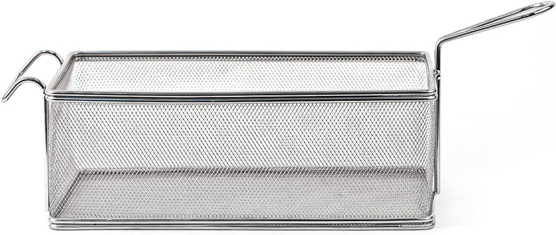 Derovan Rectangular Stainless Steel Fryer Basket – Wire Mesh Frying & Serving Basket for French Fries, Chicken, Snacks – Commercial-Grade Kitchen Tool for Restaurants & Home Use - Image 1