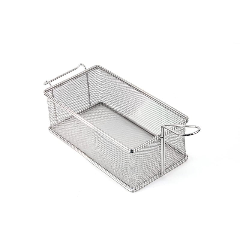 Derovan Rectangular Stainless Steel Fryer Basket – Wire Mesh Frying & Serving Basket for French Fries, Chicken, Snacks – Commercial-Grade Kitchen Tool for Restaurants & Home Use - Image 4