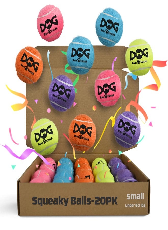 INSUM 20 Pack Small Tennis Balls for Dogs - 2 Inch Squeaky Dog Balls Toys with Mesh Bag, SGS Certified, Durable Non-Toxic, Built in Squeaker, Small Breeds - Image 2