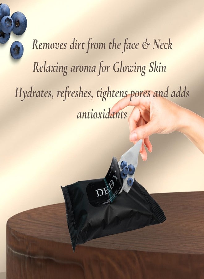 DEBY Facial Wipes | Soft and Gentle Cleansing Wipes for Face | Makeup Removal and Daily Refresh | Suitable for All Skin Types | Pre-Moistened | Travel-Friendly Pack | Black | Blueberry | 150 X 200 MM - Image 3