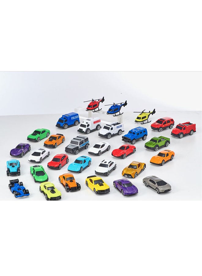 D-Power Diecast Cars Pack: 1:64 Scale Metal Alloy Die-cast Vehicles Collection with Storage Carrying Tub 30-Piece Multicolour | Built with a durable die-cast alloy body, these vehicles are designed, for playtime, ensuring long-lasting excitement for kids of all ages. - Image 4