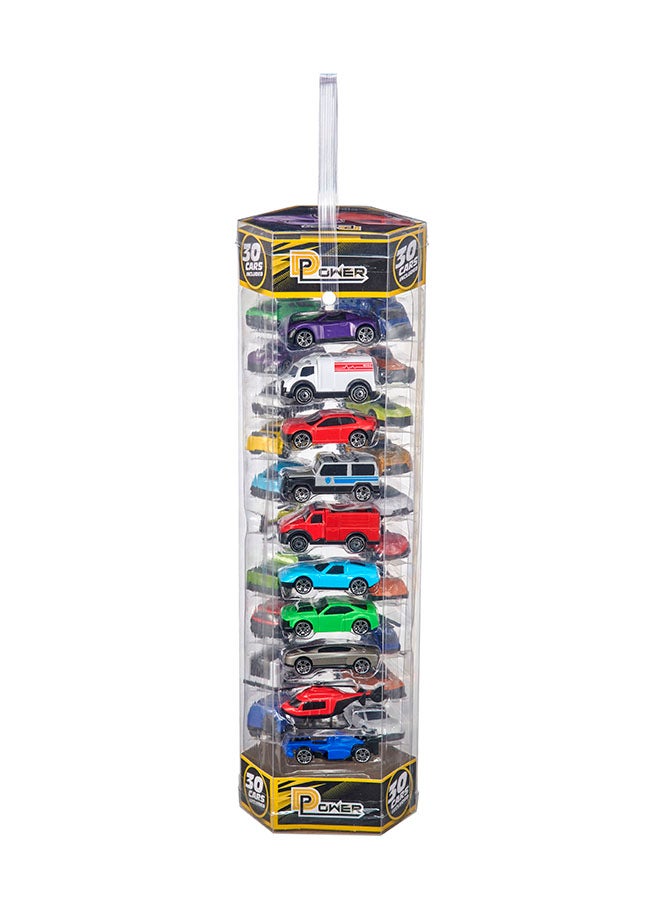 D-Power Diecast Cars Pack: 1:64 Scale Metal Alloy Die-cast Vehicles Collection with Storage Carrying Tub 30-Piece Multicolour | Built with a durable die-cast alloy body, these vehicles are designed, for playtime, ensuring long-lasting excitement for kids of all ages. - Image 3