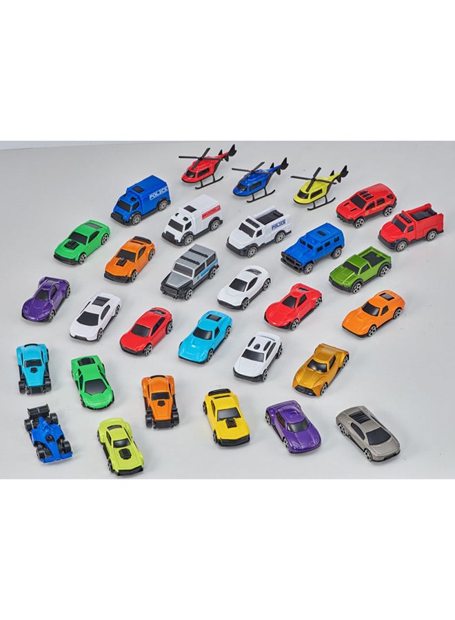 D-Power Diecast Cars Pack: 1:64 Scale Metal Alloy Die-cast Vehicles Collection with Storage Carrying Tub 30-Piece Multicolour | Built with a durable die-cast alloy body, these vehicles are designed, for playtime, ensuring long-lasting excitement for kids of all ages. - Image 2