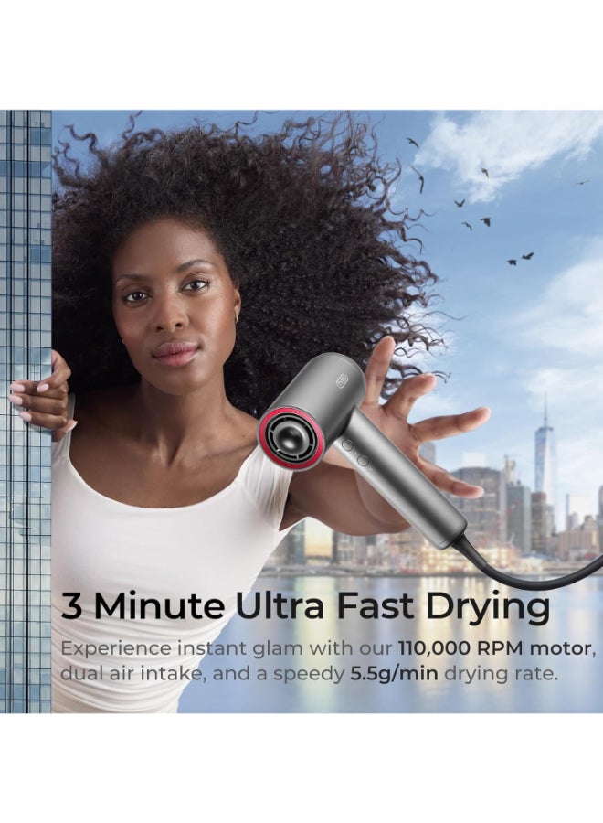 TYMO Airhype Lite High-Speed Hair Dryer (3 Nozzles) Without Alci Black - Image 4