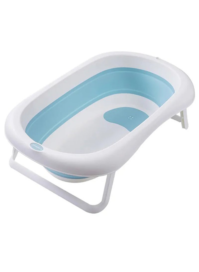 رينوفو حوض استحمام للأطفال قابل للطي، حوض استحمام محمول للسفر للأطفال حديثي الولادة والرضع والأطفال الصغار مع أرجل مضادة للانزلاق ومضادة للانزلاق مقاس 80 × 50 سم أزرق فاتح - Image 1