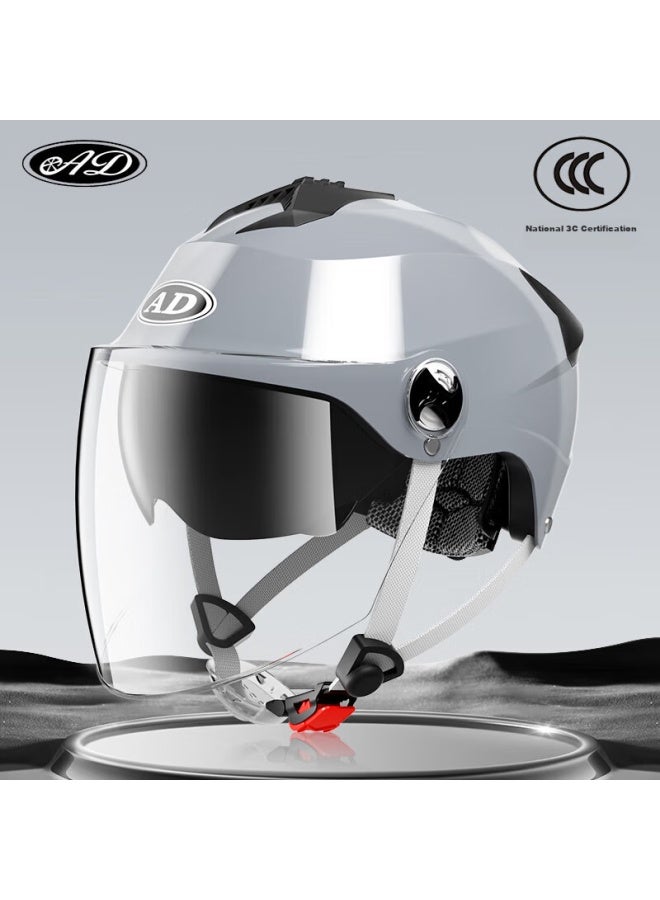 Ad New National Standard Class A Electric Vehicle Helmet, 3c Certified, For Men And Women, Summer Sun Protection, Electric Scooter Safety Helmet, Uni, Lightweight Half Helmet, Motorcycle Helmet, 815 Magic Gray - Image 1