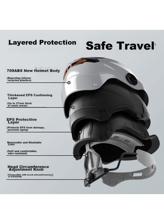 Ad New National Standard Class A Electric Vehicle Helmet, 3c Certified, For Men And Women, Summer Sun Protection, Electric Scooter Safety Helmet, Uni, Lightweight Half Helmet, Motorcycle Helmet, 815 Magic Gray - Image 4