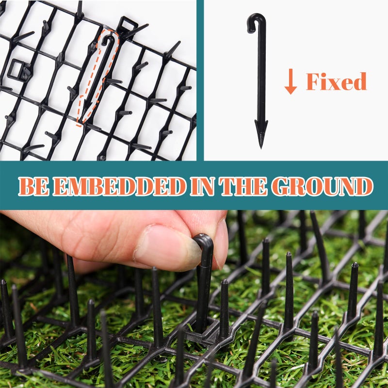 OCEANPAX 6.5ft Scat Mat for Cats with Spikes, Prickle Strips Network Digging Stopper Outdoor Spike Deterrent Mat, 78 inch x 11 inch - Image 5