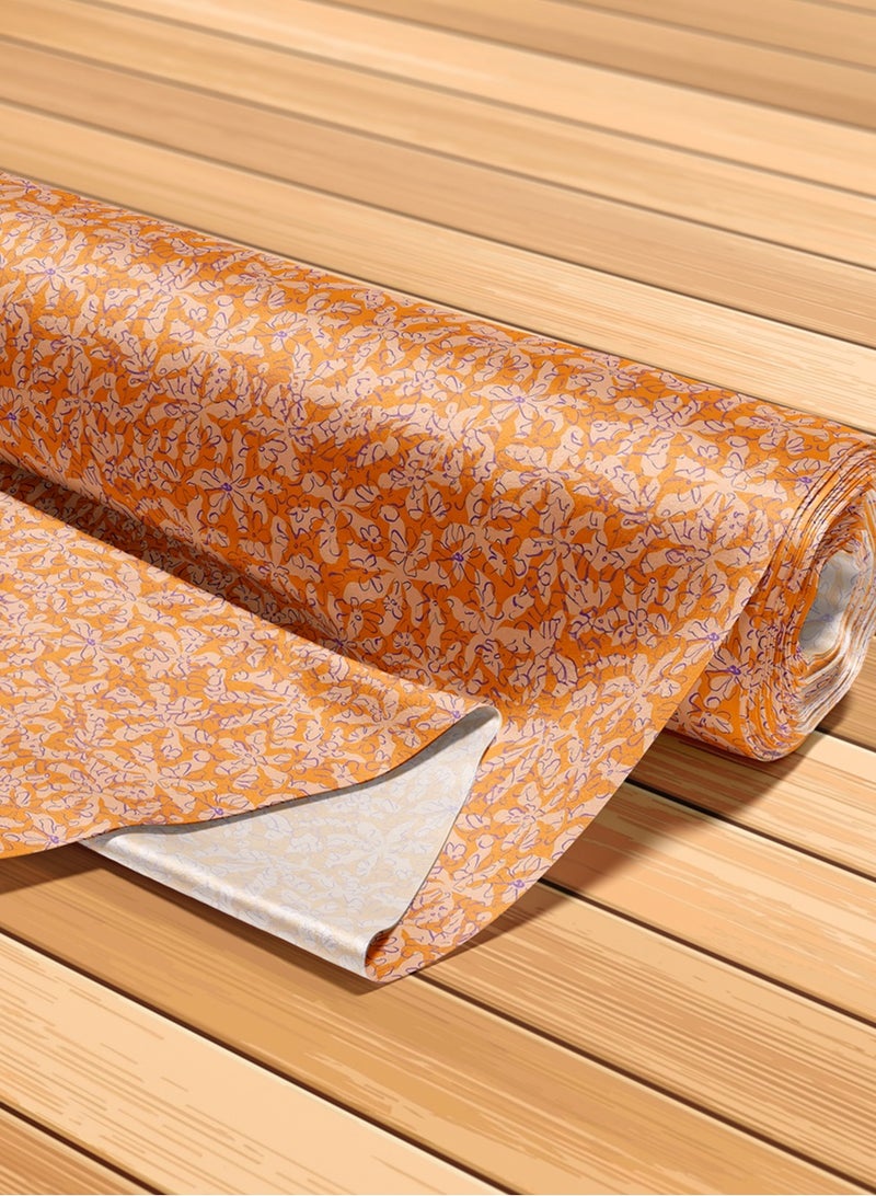 فيلاتو Ø¬Ù„Ø§Ø¨ÙŠØ© Ù…Ø®ÙˆÙŠØ± Ù…Ù† Ù‚Ù…Ø§Ø´ Ø­Ø±ÙŠØ± Ø§Ù„Ù„ÙŠÙ„ Ø¹Ø±Ø§Ù…Ù†ÙŠ Ø¨Ø§Ù„ÙŠØ§Ø±Ø¯Ø©ØŒ Ù†Ù‚Ø´Ø© Ø²Ù‡ÙˆØ± Ø¨Ø±ØªÙ‚Ø§Ù„ÙŠØ© Ø¨Ù†Ù�Ø³Ø¬ÙŠØ©ØŒ Ø®ÙŠØ§Ø·Ø© 58 Ø¨ÙˆØµØ© Ø¹Ø±Ø¶ - Image 5