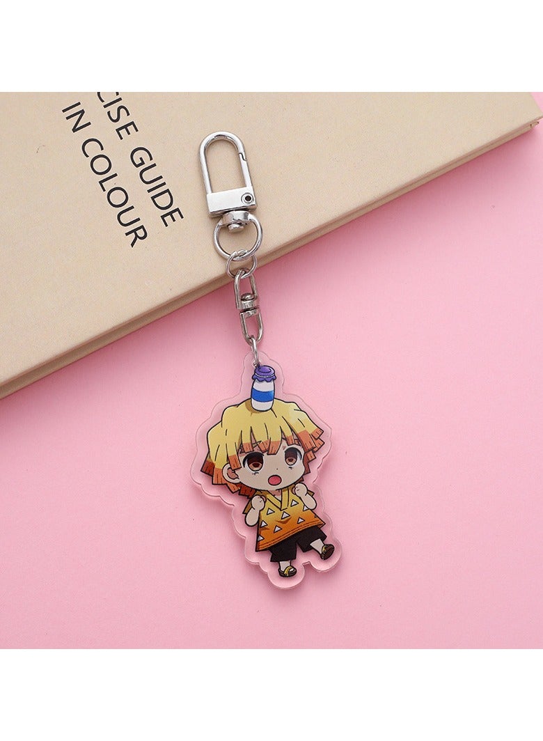 1-Piece Anime Demon Slayer Agatsuma Zenitsu Acrylic Keychain