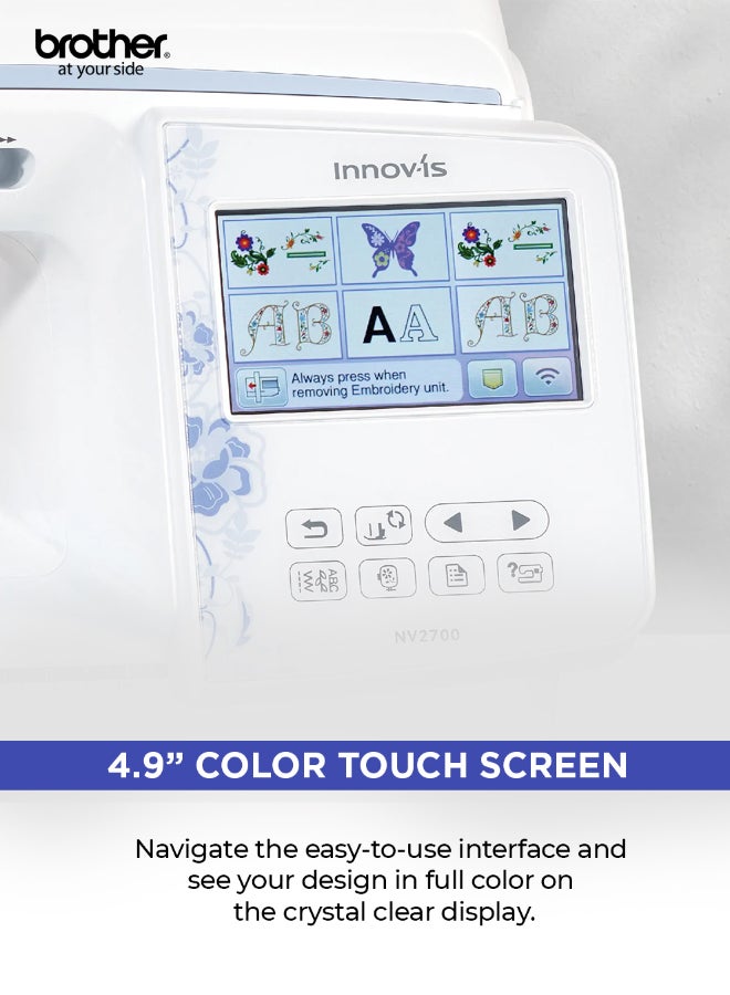 brother Innov-is NV2700 Sewing, Quilting & Embroidery Machine – Wi-Fi Enabled, 258 Embroidery Designs, 291 Stitches, Touchscreen, 160x260mm Area  White color |Made in Vietnam NV2700 - Image 5